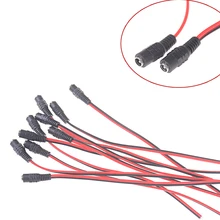10x kobieta DC wtyczka zasilania złącze CCTV kabel pigtailowy gniazdo 12V 5.5*2.1mm(China)