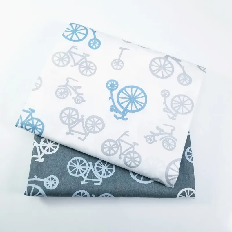 

2pcs/lot Bicycle Series Cotton Quilting Fabric By Half Meter DIY Sewing Tissue Needlework Material For Kids Optional 50x40cm