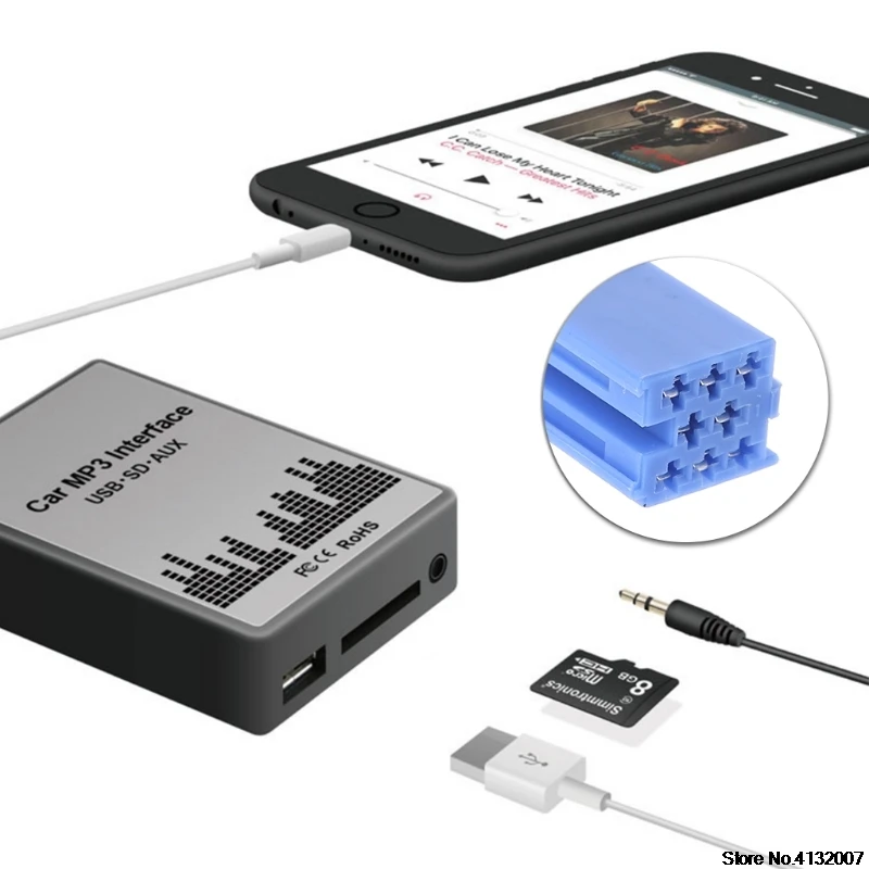 USB SD AUX Автомобильный MP3 музыкальный радио цифровой cd-чейнджер адаптер для Renault 8pin Clio 828 продвижение