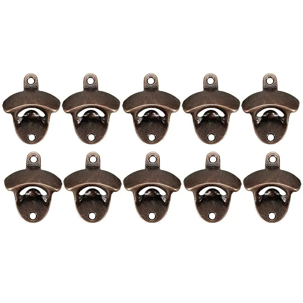 

10 Pack Bottle Opener Wall Mounted Rustic Beer Opener Set Vintage Look with Mounting Screws for Kitchen Cafe Bars