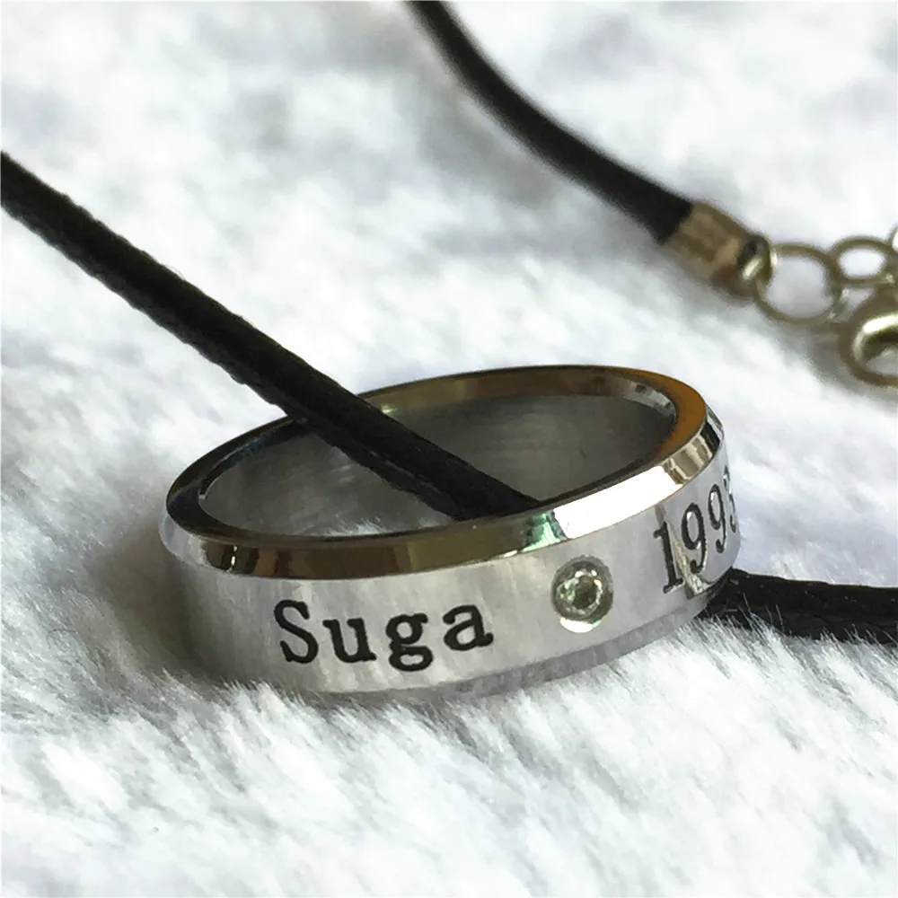 

9 styles KPOP Bangtan Boys JIN SUGA JHOPE JIMIN V Wings Album Rope Ring Accessories Jewelry Rings With Lanyard