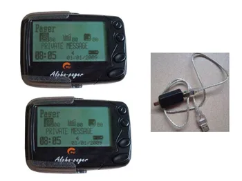 

Hot sale!!! 2pc POCSAG text message pager, 1pcs ID programmer cable, Alpha paging system receiver, wireless service call pager