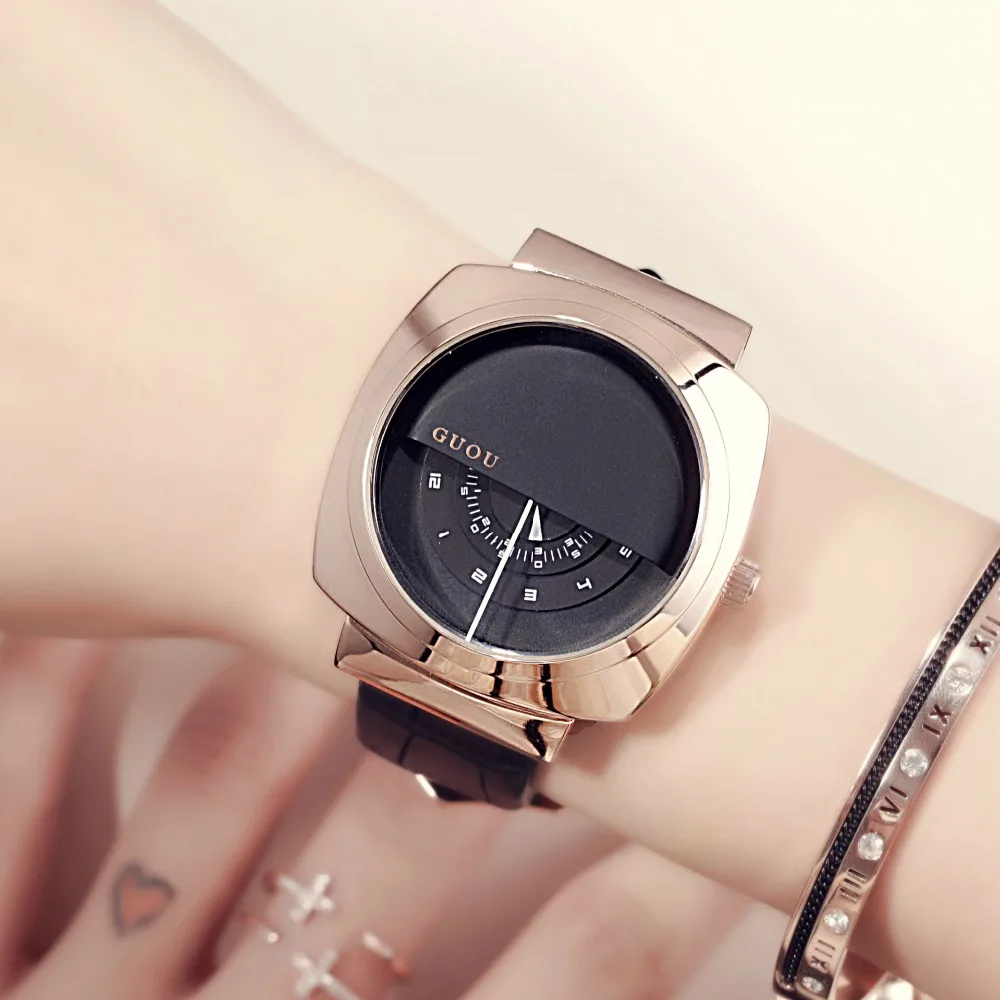 

Women Watches Fashion Quartz Genuine Leather Watch Luxury Special Design Discs Brief Watch Women relogio feminino reloj mujer