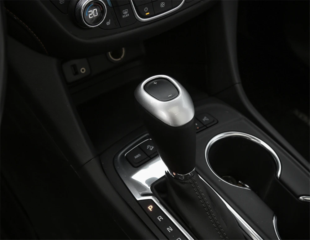 Calcomanías decorativas de fibra de carbono con palanca de engranaje y lentejuelas para Chevrolet Equinox 2017 + molduras de piezas interiores