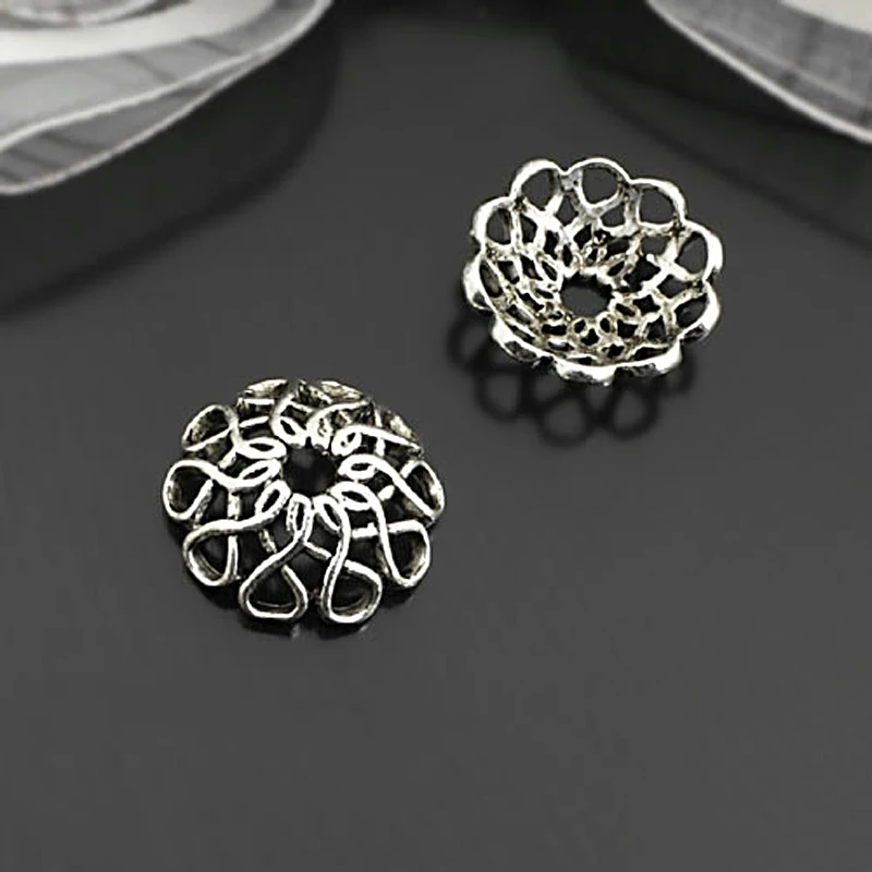 

(26933)30PCS 16.5MM Antique Silver Zinc Alloy Chinese Knot Beads Caps Tassel Caps Jewelry Findings Accessories