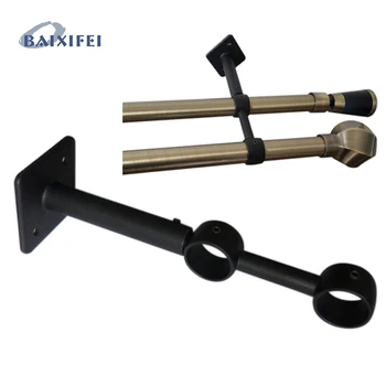 

2 Pcs D20mm Curtain Rod Decorative Extensible Doulble Bracket 9-13/6cm,Curtain Accessories Bracket for Window Decoration