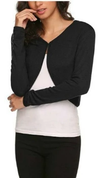 

Autumn New Pattern Women Casual Short Knitting Shawl Solid Color Loose Coat