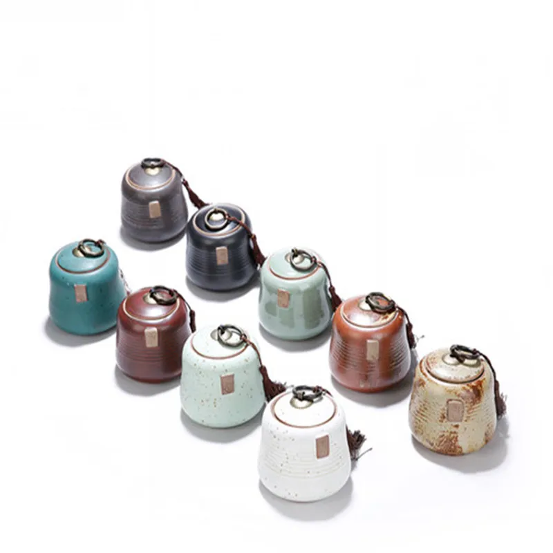 

Copper Buckle Coarse Pottery Ceramic Tea Pot Tank Zisha Tea Pot Of Tea Packaging Box Canister Ceramic Porcelain Candy Sealed Jar