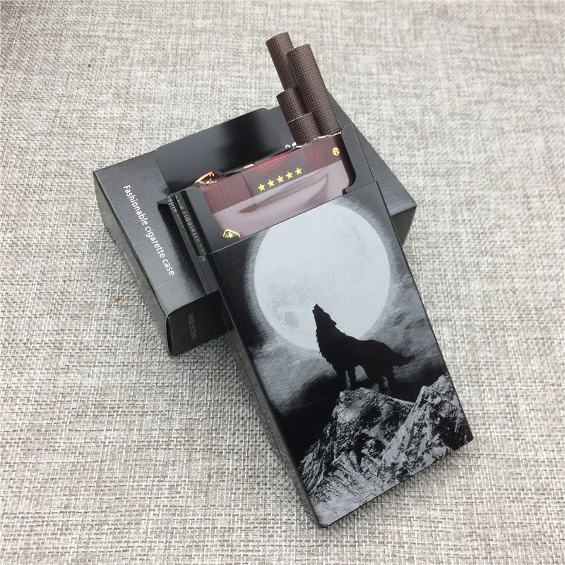 LF013 алюминиевый сплав сигареты чехол лазерная резка Moon King Wolf не выцветает