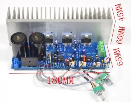 Собранный TDA7294 2,1 канальный HiFi сабвуфер усилитель мощности плата с радиатором 80 Вт+ 80 Вт