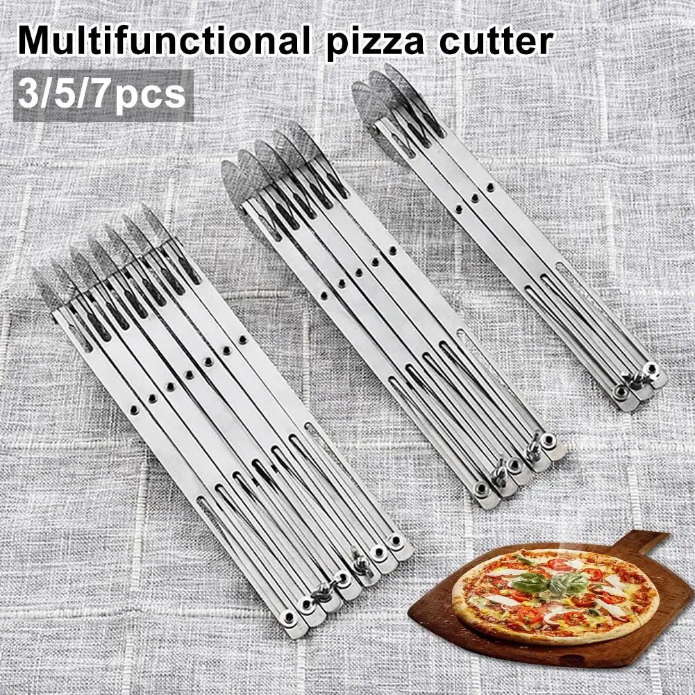

3/5/7 Wheels Dough Divider Pizza Cutter Roller Pastry Knife Cake Baking Tool hot