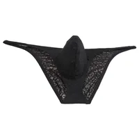 Men Hipster Brazilian Bikini Briefs Jacquard Lace Underwear Cheeky String Briefs 1