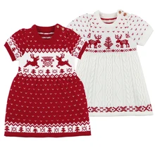 Г. Осень-зима, шерстяной вязаный свитер для девочек платье для маленьких девочек с рождественским оленем платья для девочек вечерние и свадебные платья для маленьких девочек