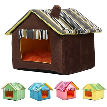 

Pet Dogs Detachable Sleeping House Removable Airy House Bed for Pet Cat Dog Washable All-seasons Velvet Kennel Pet Bed Supplies