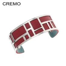 

Cremo Bracelets & Bangles For Women Stainless Steel Bangle Argent Femme Manchette Reversible Labyrinth Arm Cuff Jewelry Pulseras