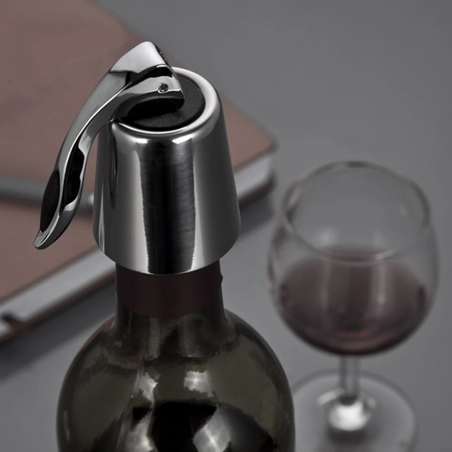 Behogar Reusable Stainless Steel Vacuum Wine Beer Bottle Stopper Plug for Home Restaurant Hotel