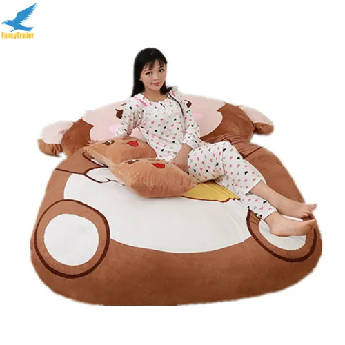 Fancytrader-Cartoon-Animal-Monkey-Plush-Tatami-Giant-Stuffed-Soft-Beanbag-Bed-Carpet-Mat-Sofa-Double-Single (2)