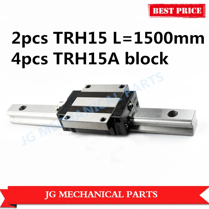 High quality 15mm Linear guide rail set:2pcs TRH15 L=1500mm linear motion guide with 4pcs TRH15A linear bearing block for CNC High quality 15mm Linear guide rail set:2pcs TRH15 L=1500mm linear motion guide with 4pcs TRH15A linear bearing block for CNC