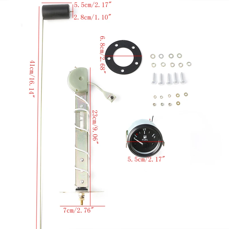 Koop 52mm Auto Vrachtwagen Onderdelen Meters Brandstof Meters Meter w Brandstof Sensor E 1 2 F Pointer 12 v Universele auto Brandstofmeter Motoren Deel