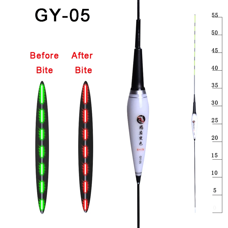 Умные световые поплавки для рыбалки, датчик силы тяжести, светодиодный, электрические светящиеся поплавки, рыболовные снасти CR425, аккумулятор - Color: GY-05