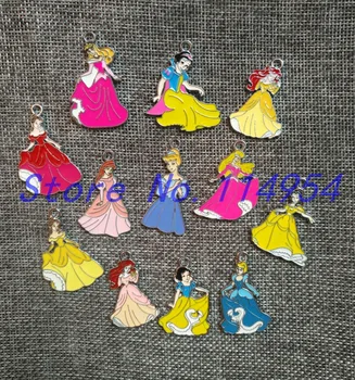 

New 200 Pcs Cartoon mix Princess DIY Metal Charms Jewelry Making Pendants