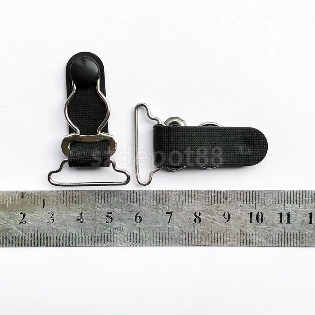 20/set Black Women Garter Belt Straps Grips Stocking Suspenders Clip 20/26mm