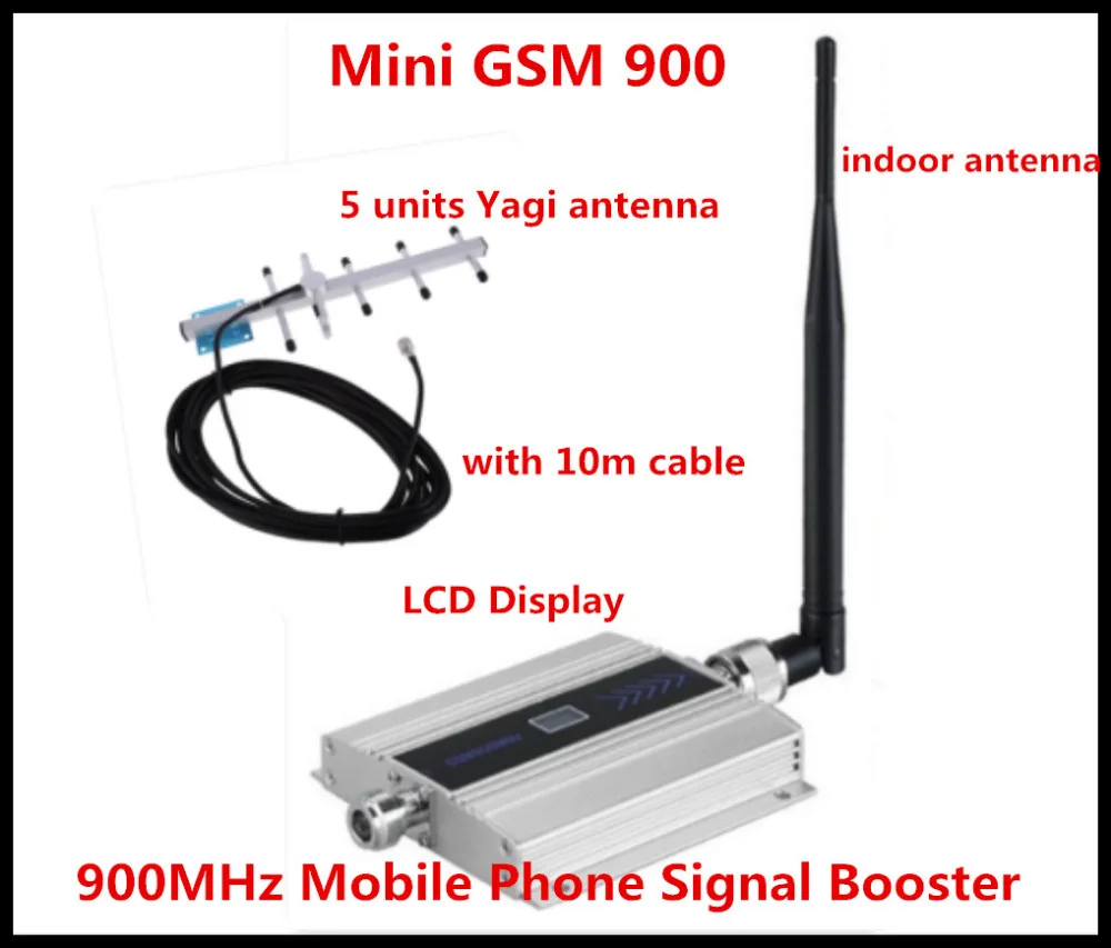 

Hot !!! GSM 900Mhz Mobile Phone Signal Booster , GSM Signal Repeater , Cell Phone Amplifier + 5 unit Yagi Antenna with 10m Cable