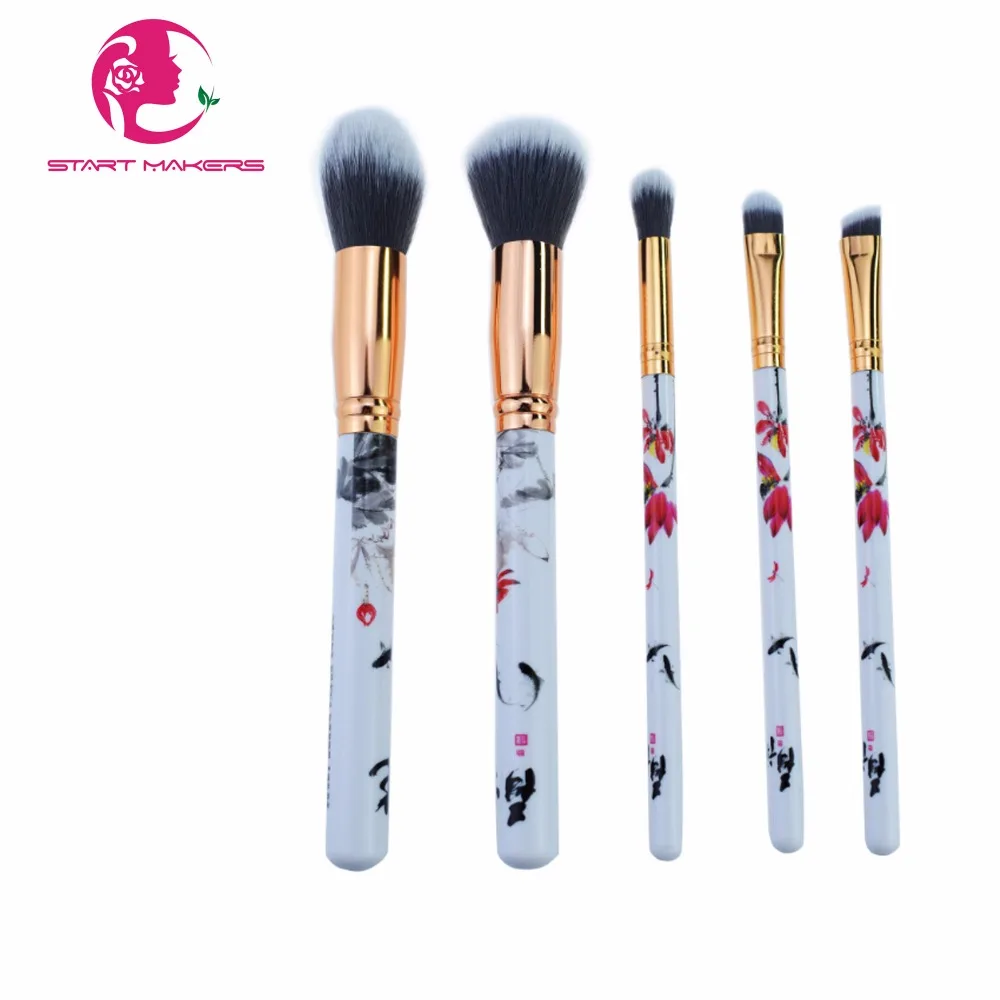 START MAKERS 5PCS Makeup Brushes Chinese Style Flowers High Quality