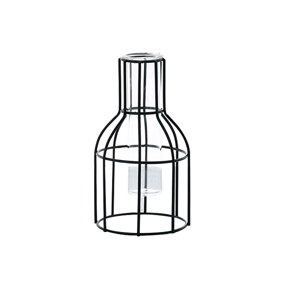 Железная плантаторная пробирка прозрачное стекло гидропонная Геометрическая Цветочная подставка для вазы Украшение дома орнамент