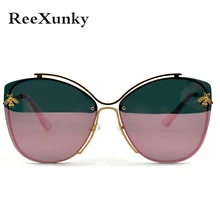 Женские солнцезащитные очки в ретро стиле с Пчелой кошачьим глазом,, унисекс, винтажные очки, металлическая оправа, солнцезащитные очки, градиентные Оттенки для женщин, козырек Oculos UV400