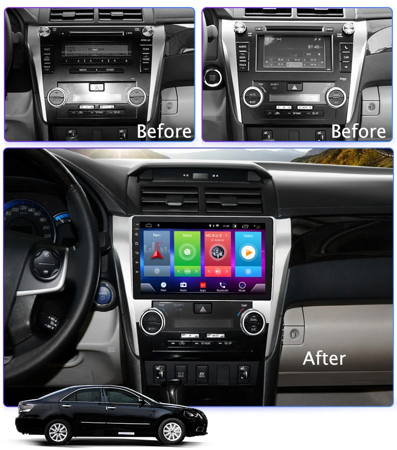 Sale Smart Full touch Android 8.1 car gps navigation player for TOYOTA Camry 2013 stereo radio bluetooth multimedia DSP head unit 3