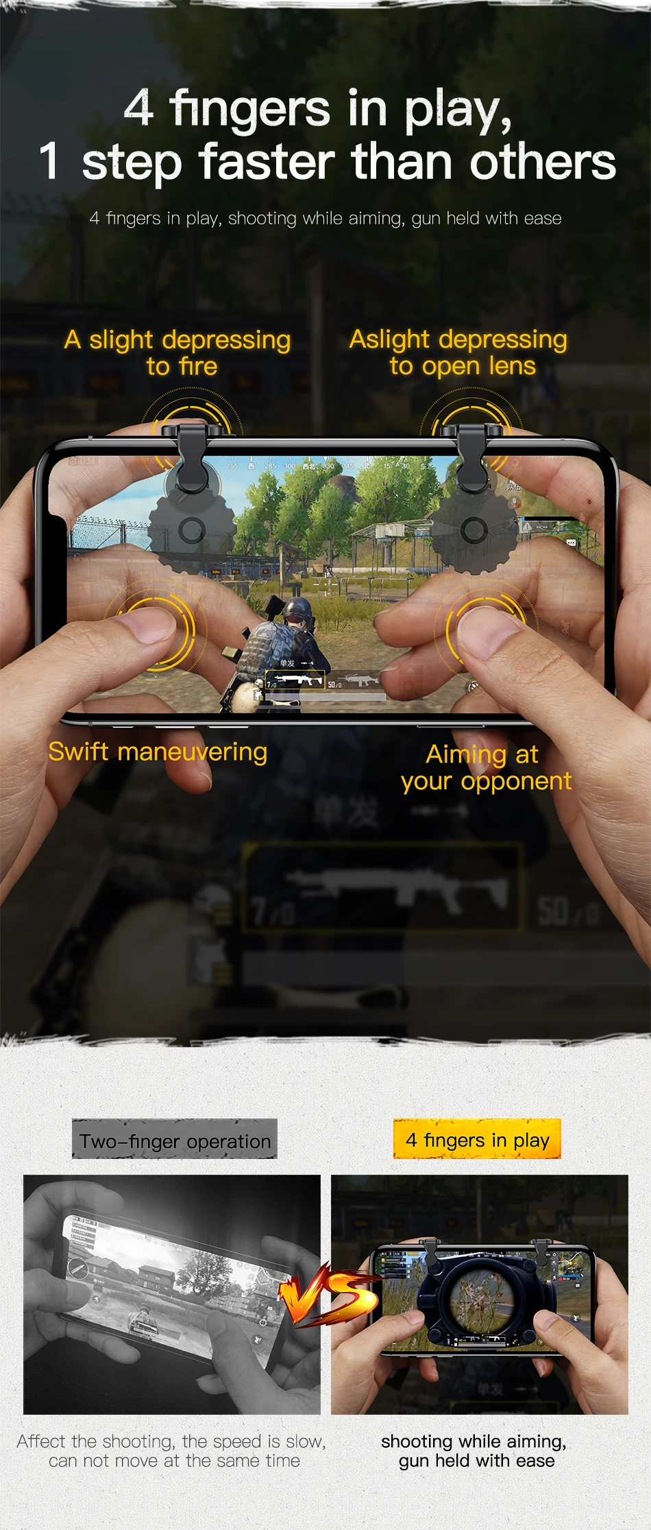 Baseus для игры Pubg геймпад L1 R1 геймпад триггер для iPhone XR Xs Max Aim Fire кнопка для 4,0-6,5 дюймов аксессуары для мобильных телефонов