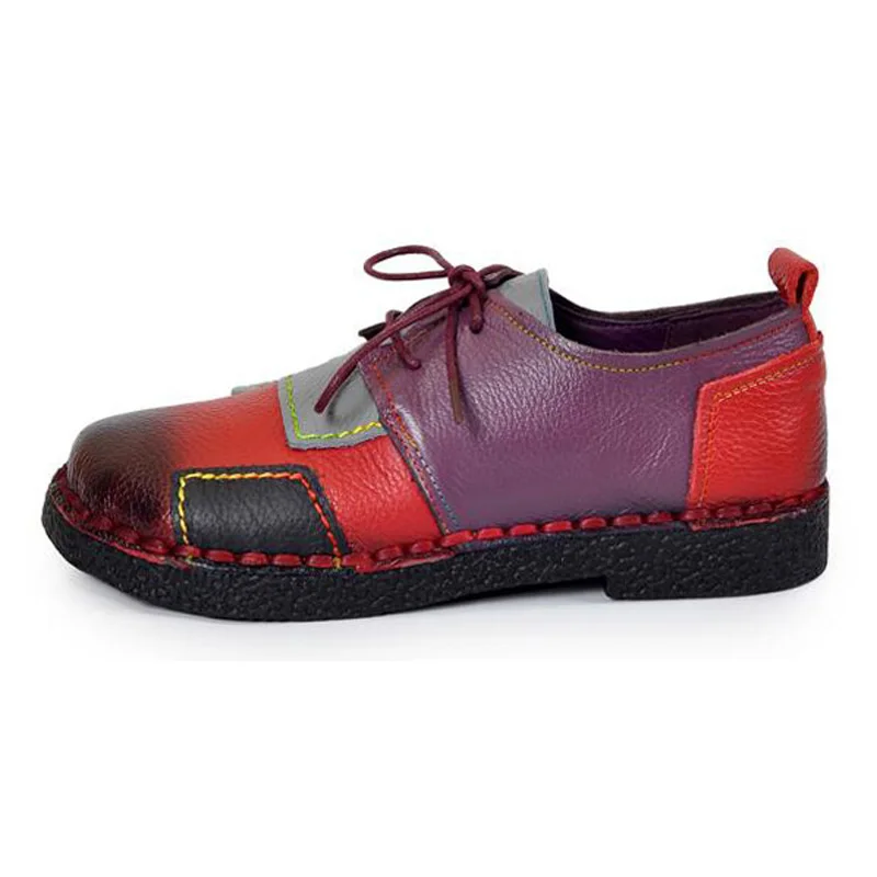 2018 New Fashion Women Shoes Genuine Leather Loafers Women Mixed Colors Casual shoes Handmade Soft Comfortable Shoes Women Flats (13) - 
