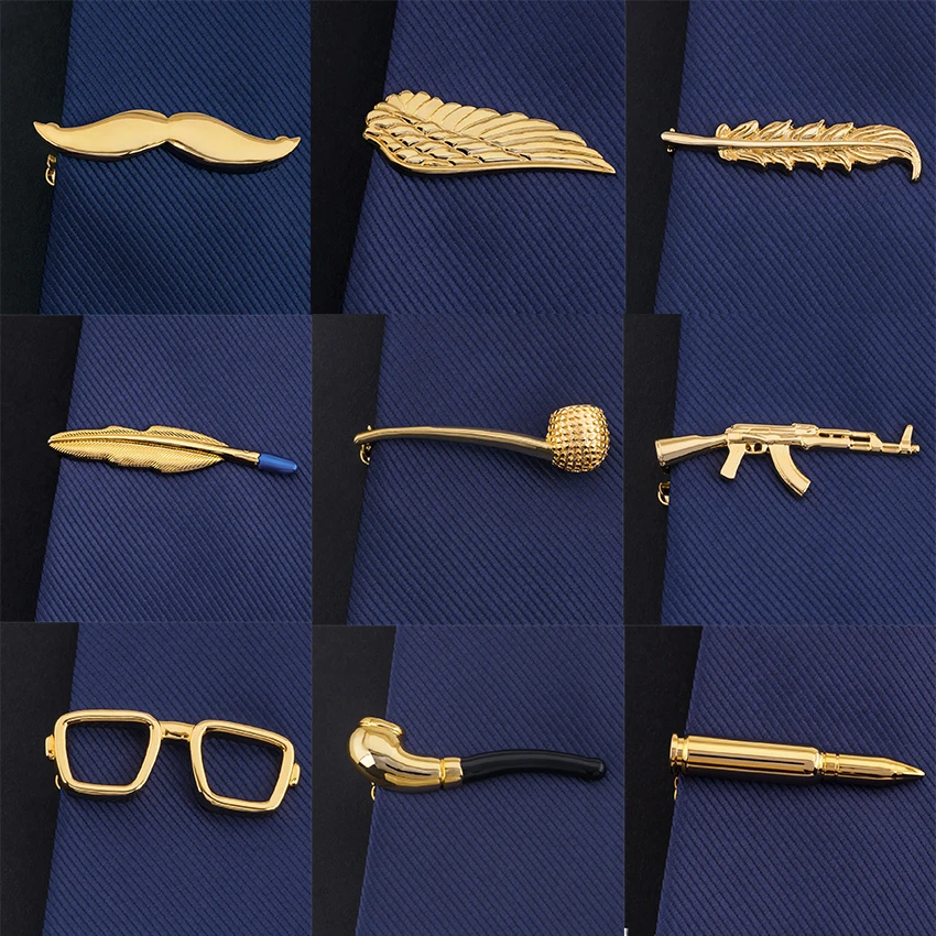 

Fashion Accessories 10 Styles Tie Bar Gold Alloy Tie Cip Fahion Designers Barry.Wang Gifts For Men Wedding Party Business