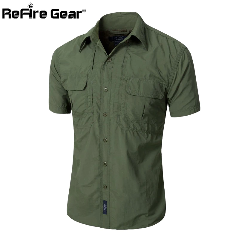 Летняя мужская рубашка с коротким рукавом в стиле милитари, легкая армейская тактическая рубашка карго, Повседневная брендовая одежда, дышащая быстросохнущая рубашка