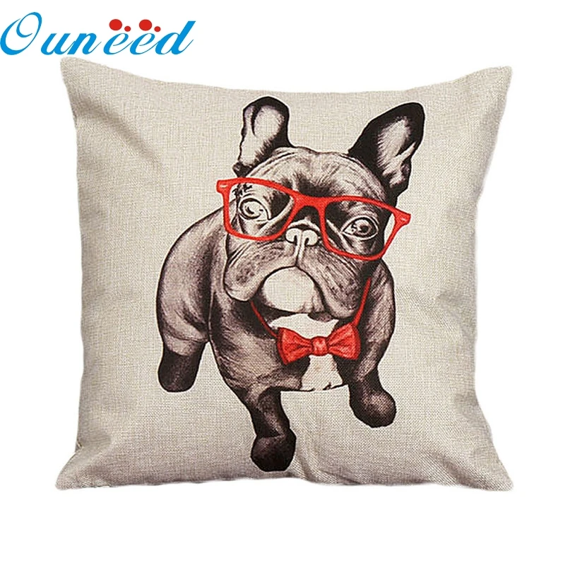 

Ouneed Pillowcase cool dog pringts Vintage Cotton Linen Pillow Case Waist Throw Cushion Cover Home animeative cojines almofadas