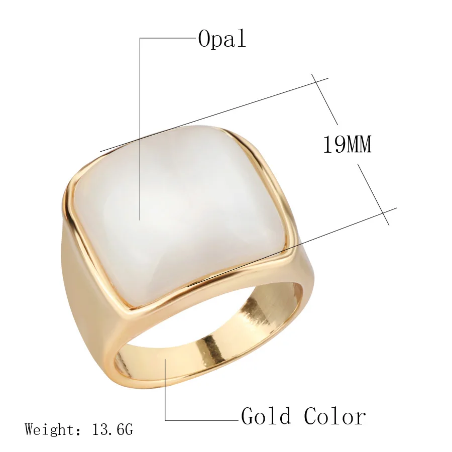 Kinel роскошное кольцо с белым опалом для женщин, модное дубайское Золотое ювелирное изделие, простое большое обручальное кольцо, рождественский подарок, новинка