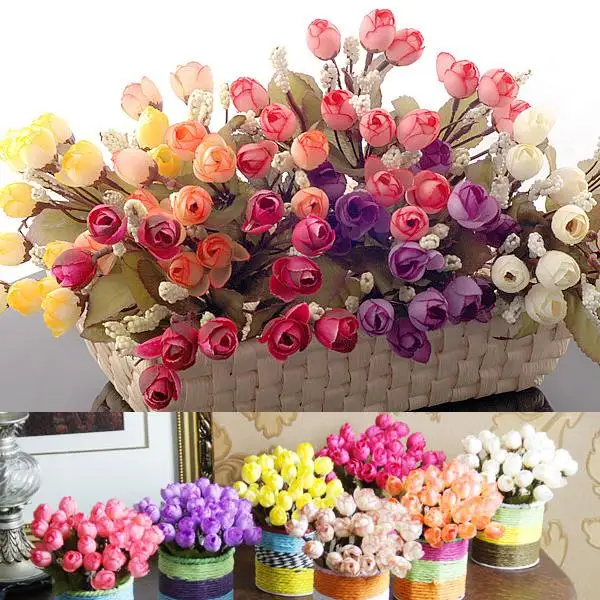 New 1pcs Artificial Flowers For Wedding Decorations Fake Silk Rose New 1pcs Artificial Flowers For Wedding Decorations Fake Silk Rose Flower Bouquet Home Decor Party Decoration Free Shipping In Dried