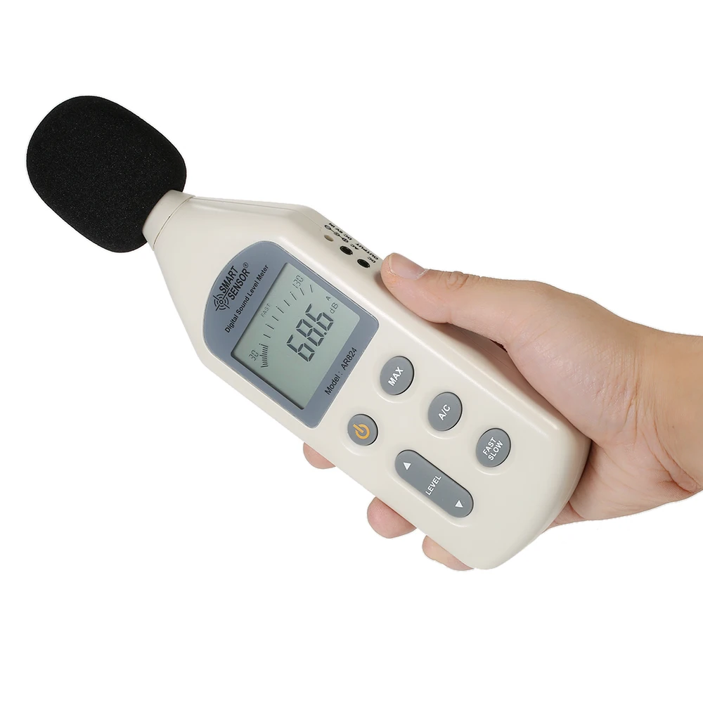 30-130dBA Высокоточный цифровой измеритель уровня звука, ЖК-децибел, звукомер, измеритель уровня шума, контрольный тестер дБ