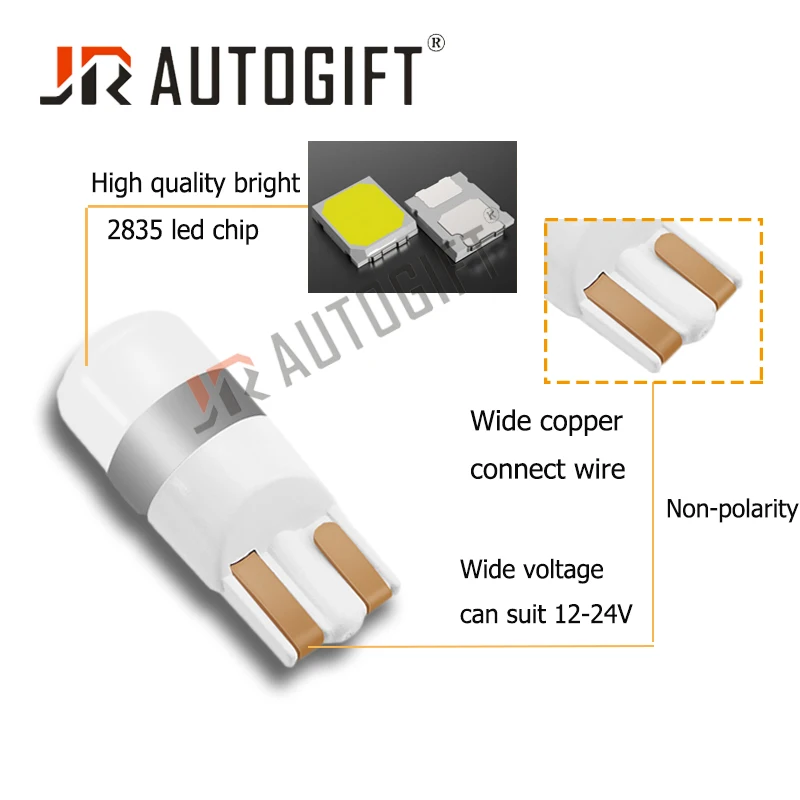 500 xсигнальная лампа 2835 T10 3528 2Led автомобильная W5W Светодиодные лампы для