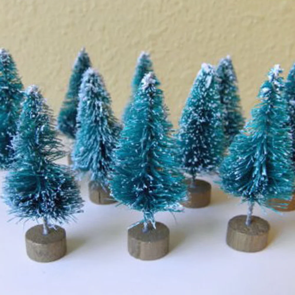 

12 Pcs 4CM Christmas Trees Small Pine Tree Placed In The Desktop Mini Christmas Decorations For Home Xmas