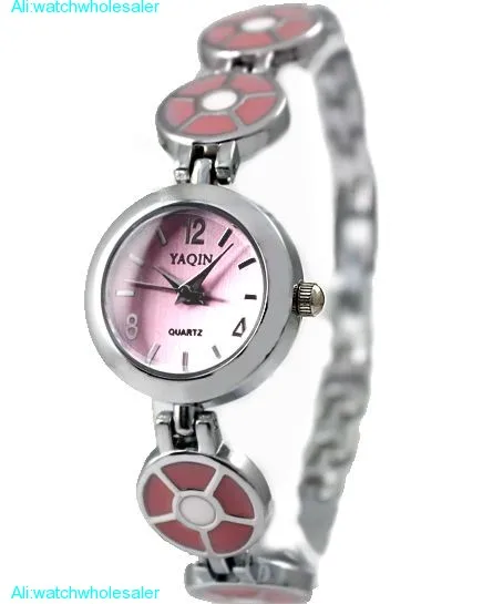 Pink Band Round PNP Shiny Silver Watchcase Pink Dial Women Bracelet Watch FW733C