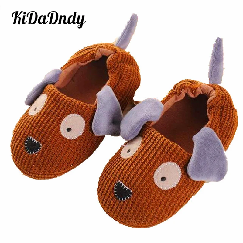 

kidadndy Cotton Winter Indoor Shoes brown Boy's Home Dog Children Slippers Anti-Skid 3-8 Years TCCS6078