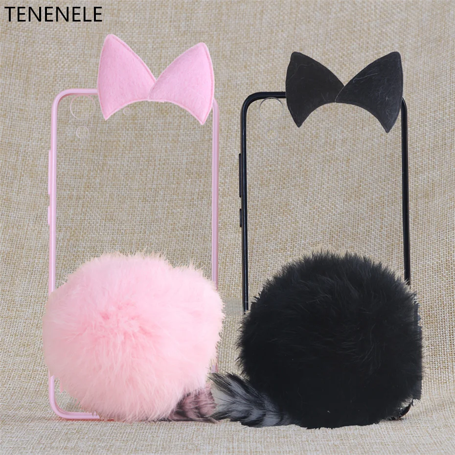 TENENELE Phone Case 5.5'ɿor Huawei Honor 5A Cute Fur Furry Ball Rabbit Cover Soft Silicone Coque Cases For Honor5A |