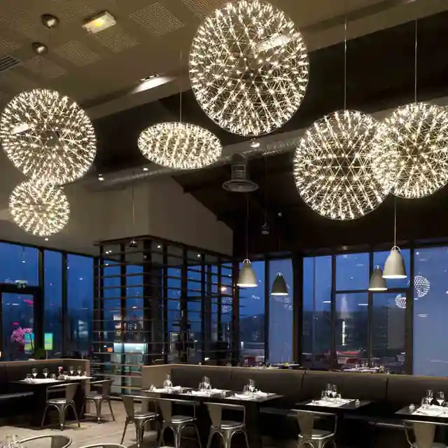 Modern Fireworks Pendant Lamps Led Stars Hanging Pendant Lights