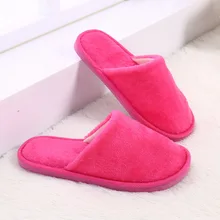 Women Men Soft Slippers Couple Indoor Plush Warm Skid Resistance Winter Solid EVA New Bedroom Home Antiskid Flat Shoes