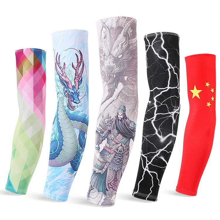 Ice silk sunscreen sleeve outdoor riding flower arm tattoo tattoo men and women arm sleeves fishing sleeve-1