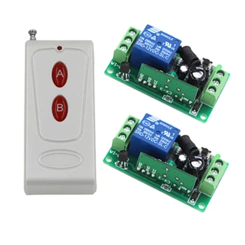 

Free shipping 12V 1ch wireless remote control switch system 1 transmitter & 2 receiver relay smart house 3398