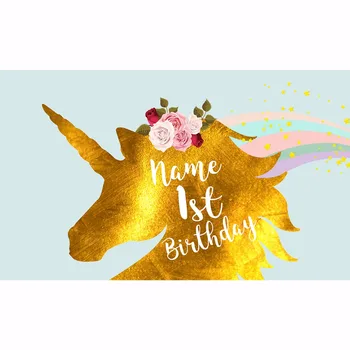 Pastel Rainbow Photography Backdrop Vinyl Canvas, Unicorn Birthday