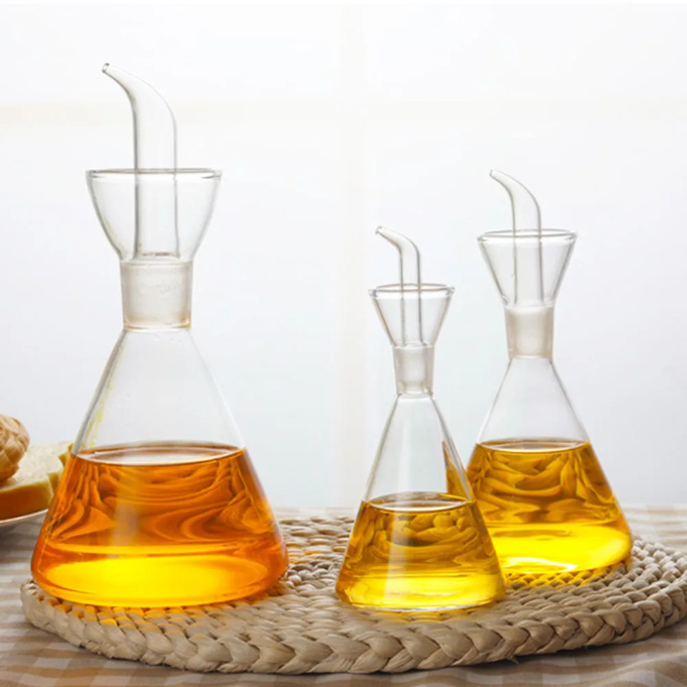 

500ml/250ml/125ml Glass Olive Oil Bottle Leak-proof Drops Edible Oil Vinegar Soy Sauce Spice Jar Pot For Kitchen Supplies